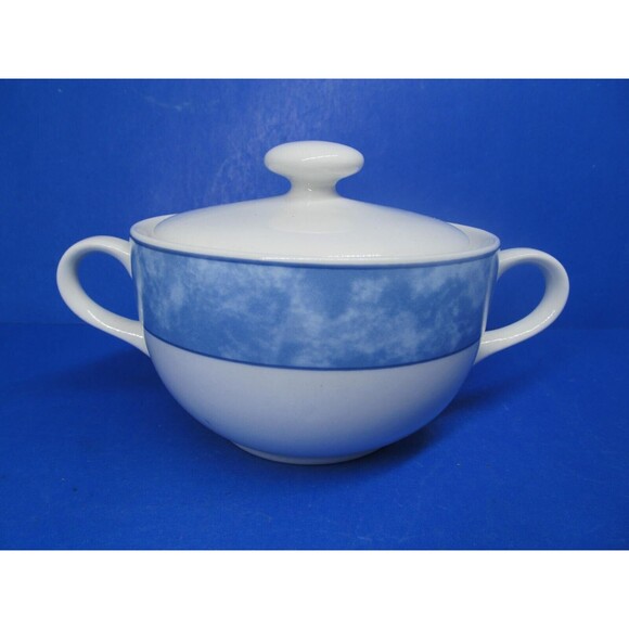 Wolfgang Puck Spago Blue Bistro Collection Covered Sugar Dish VGC - Picture 1 of 8